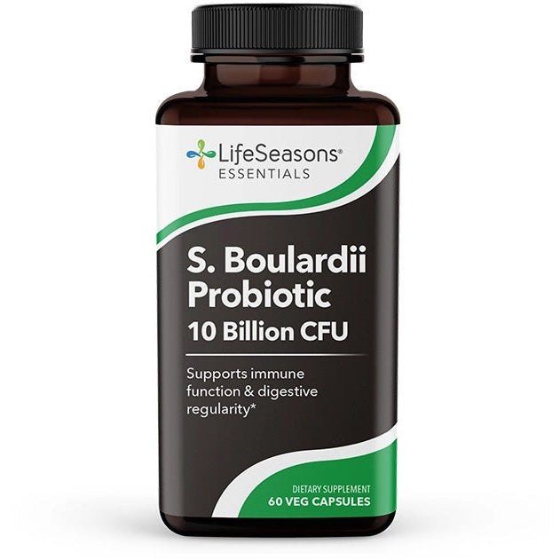 LifeSeasons Essentials S. Boulardii Probiotic - 10 Billion CFU for Digestive & Immune Support - Supports Gut Health, Traveler's Diarrhea & Yeast Balance - Vegan, Non-GMO, Shelf-Stable Probiotic Supplement