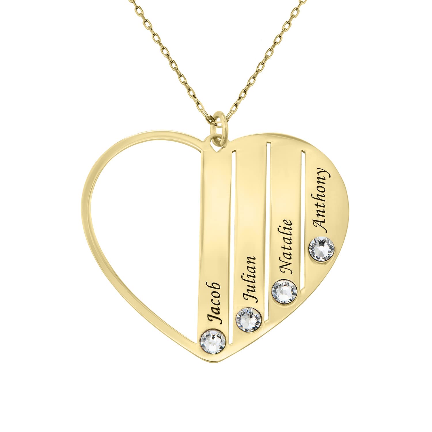 Personalized Mom Heart Pendant Necklace with Birthstones or Diamonds - Elegant Jewelry Gift for Mother's Day, Christmas, Birthday - Perfect for New Moms, Grandmas, Wives & Special Women in Your Life - Ideal for Everyday Wear, Date Nights & Special Occasions