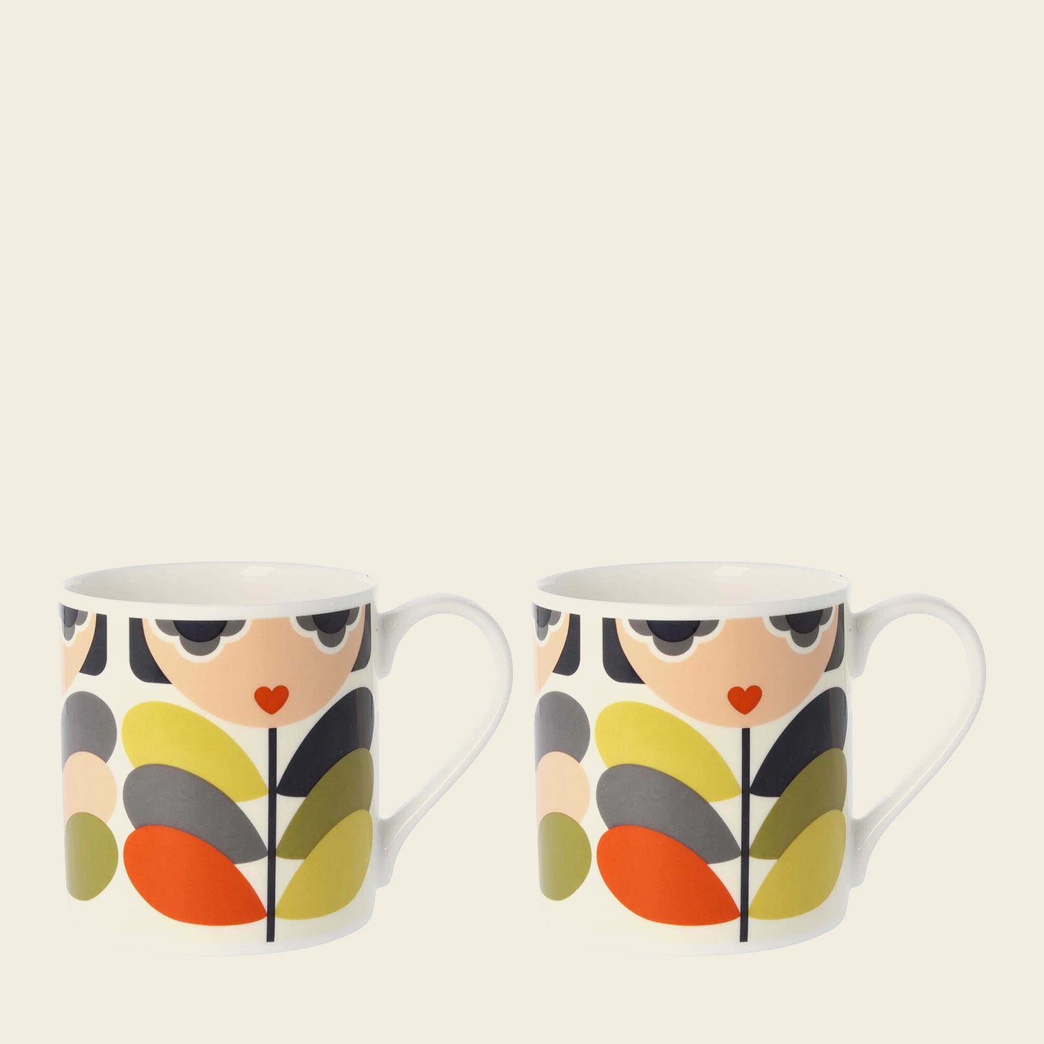 Premium Large Coffee Mugs Set of 2 - Elegant Floral Design Ceramic Tea Cups with Handle - Perfect for Home, Office & Gifts - Ideal for Coffee, Tea, Hot Chocolate & Soups