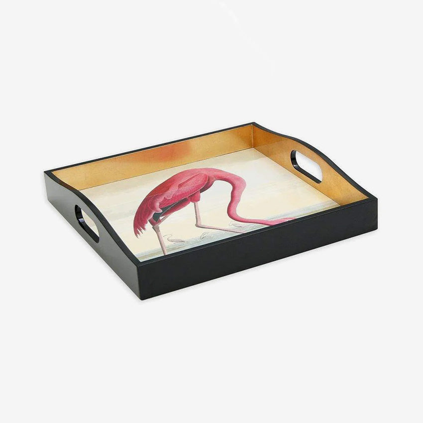 Caspari Audubon Lacquer Trays - Elegant Decorative Serving Trays for Dining, Entertaining & Home Decor | Perfect for Parties, Weddings & Gifts