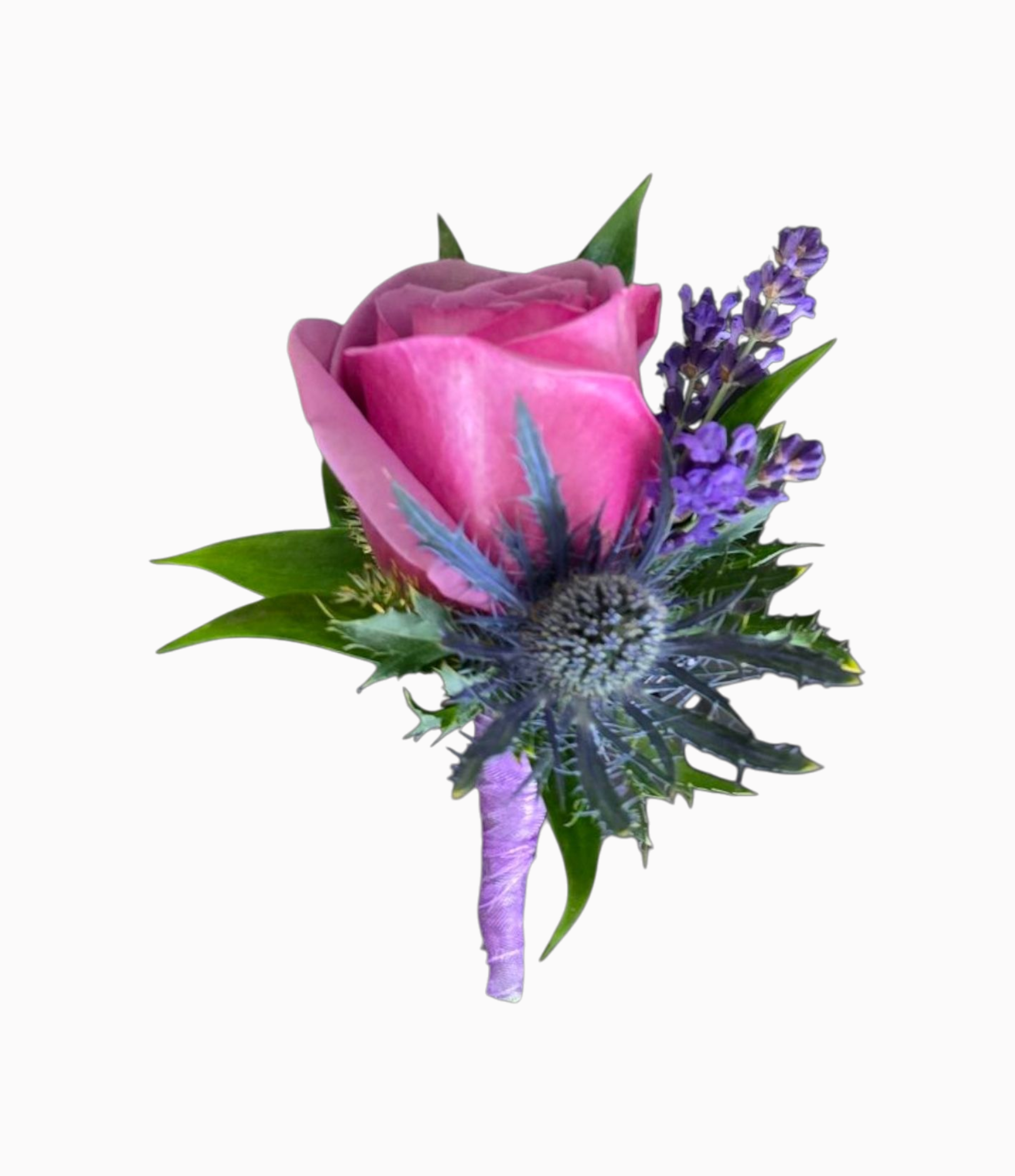 Purple Rose and Blue Thistle Artificial Flowers - Elegant Home Decor for Wedding Centerpieces, Table Arrangements & DIY Crafts