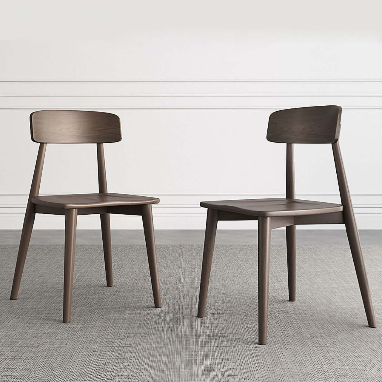 Premium Solid Walnut Oak Wood Dining Chair - Handcrafted Luxury Single Seat for Elegant Home Dining & Kitchen Decor