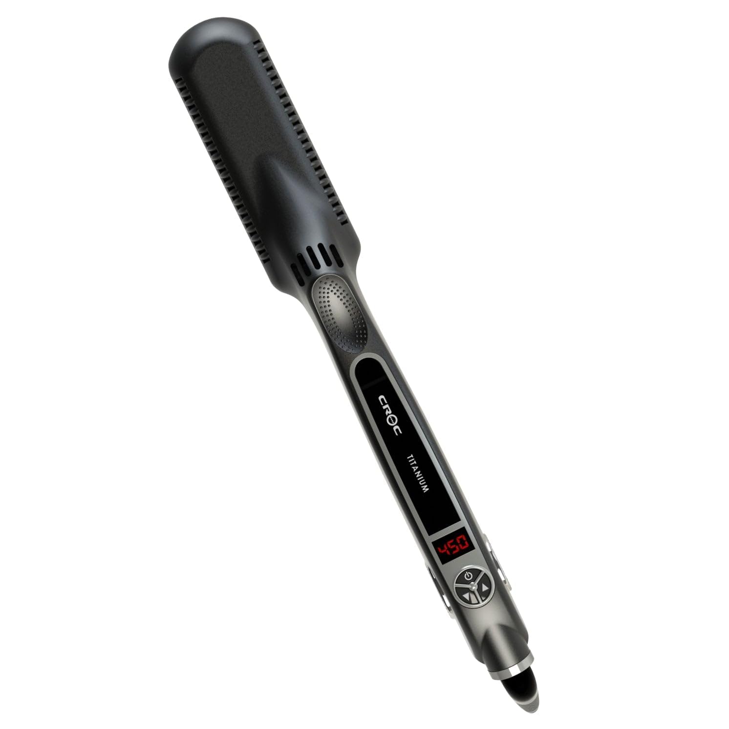 Croc Classic Silver Titanium Flat Iron Hair Straightener - 1.5 Inch Professional Hair Straightener for Smooth & Shiny Hair - Perfect for Home Use, Salon Styling & Travel