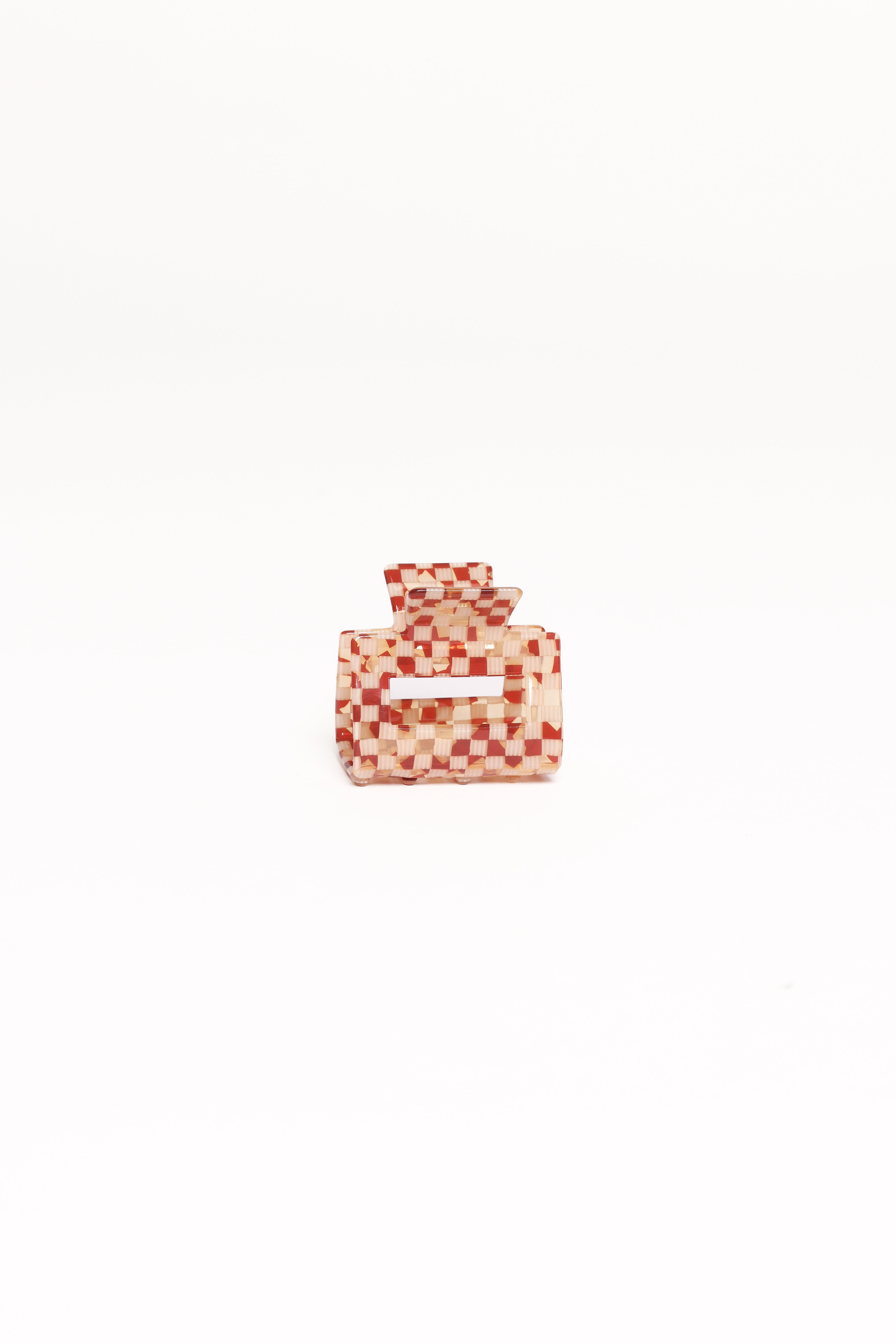 Capri Hair Clip - Tan Check Hair Accessory for Women | Perfect for Beach, Wedding & Everyday Use