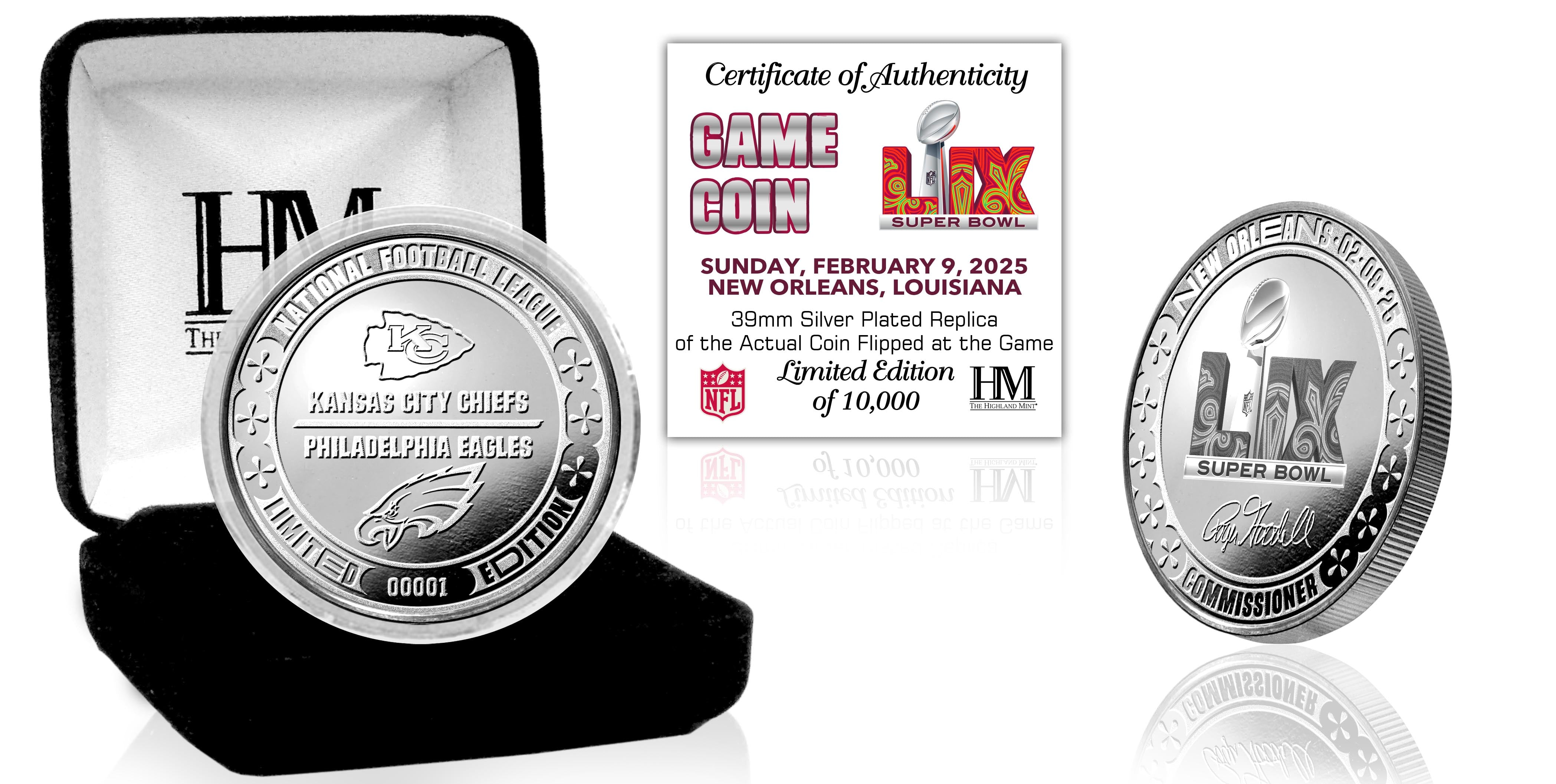Super Bowl LIX Chiefs vs Eagles Commemorative Silver Flip Coin - Perfect for Game Day, Sports Collectibles, and Football Fan Gifts