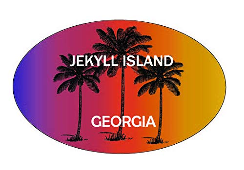 Jekyll Island Georgia Souvenir - Trendy Oval Car Decal Sticker for Laptop, Water Bottle & Travel Accessories | Perfect Vacation Memento