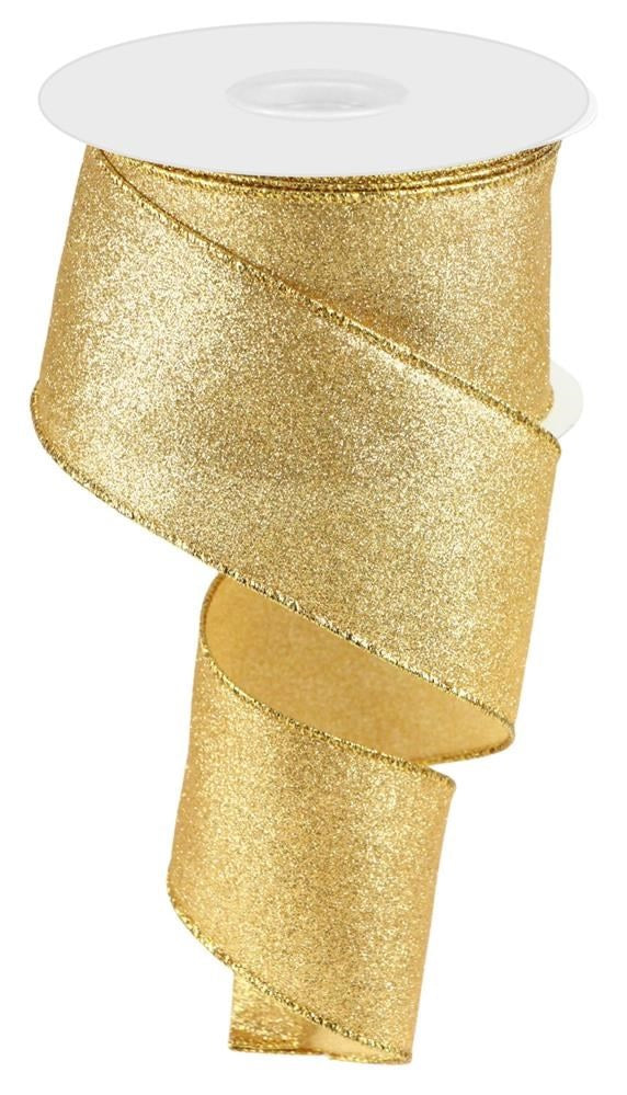 10 Yards Shimmer Gold Ribbon with Wired Edges - Perfect for Gift Wrapping, Wedding Decorations, DIY Crafts and Party Supplies