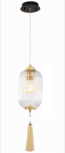 Luxury Minimalist Glass Chandelier Pendant Light - Single Head Hanging Fixture for Restaurant, Tea Room, Kitchen, Study, Aisle, Balcony & Bedside | E271 Home Lighting Decor | Elegant Dining & Living Space Ambiance