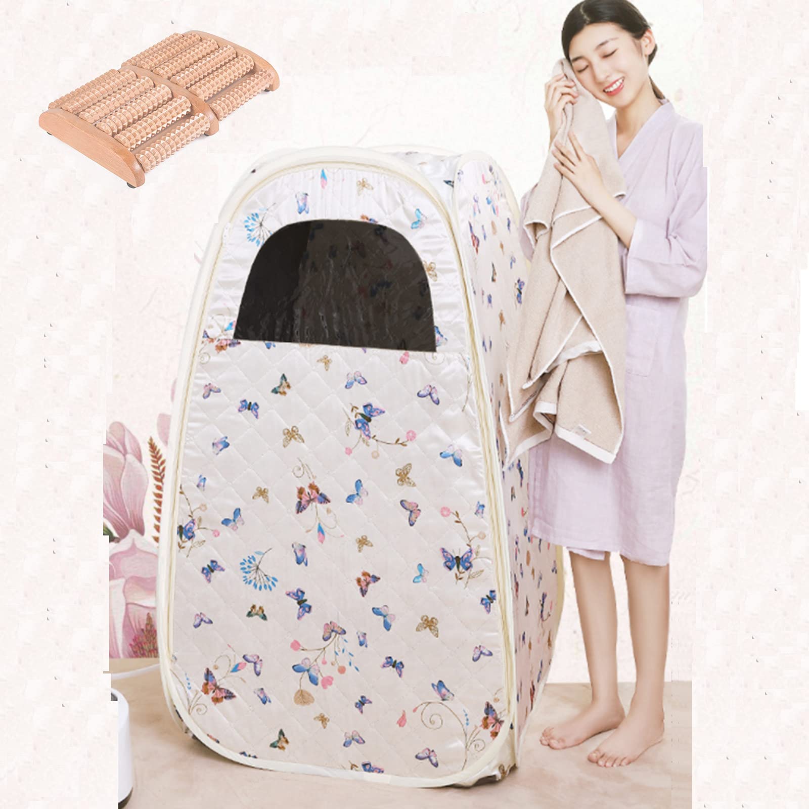 ZYQDRZ Portable Home Sauna Box - Personal Steam Sauna Cabin with Spa Heater for Relaxation, Detox & Weight Loss | Slimming Beauty Therapy for Home Spa, Yoga & Wellness Sessions