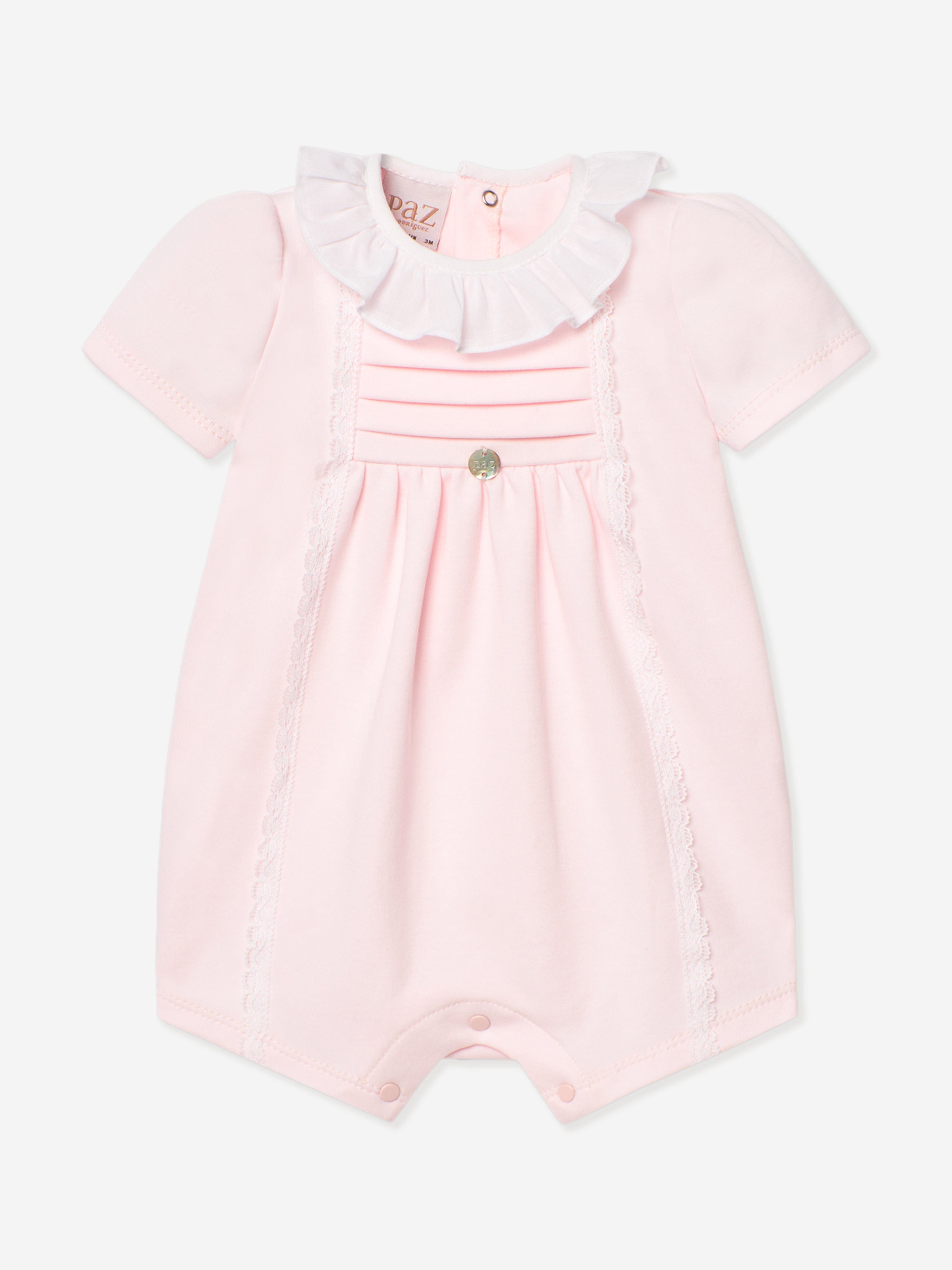 Adorable Pink Cotton Romper for Baby Girls - Soft & Comfortable Outfit for Playtime, Photos & Special Occasions