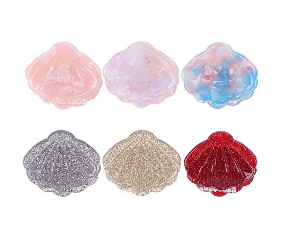 6PCS Mini Shell Hair Clips for Women - Cute Resin Hair Claws for Beach & Party