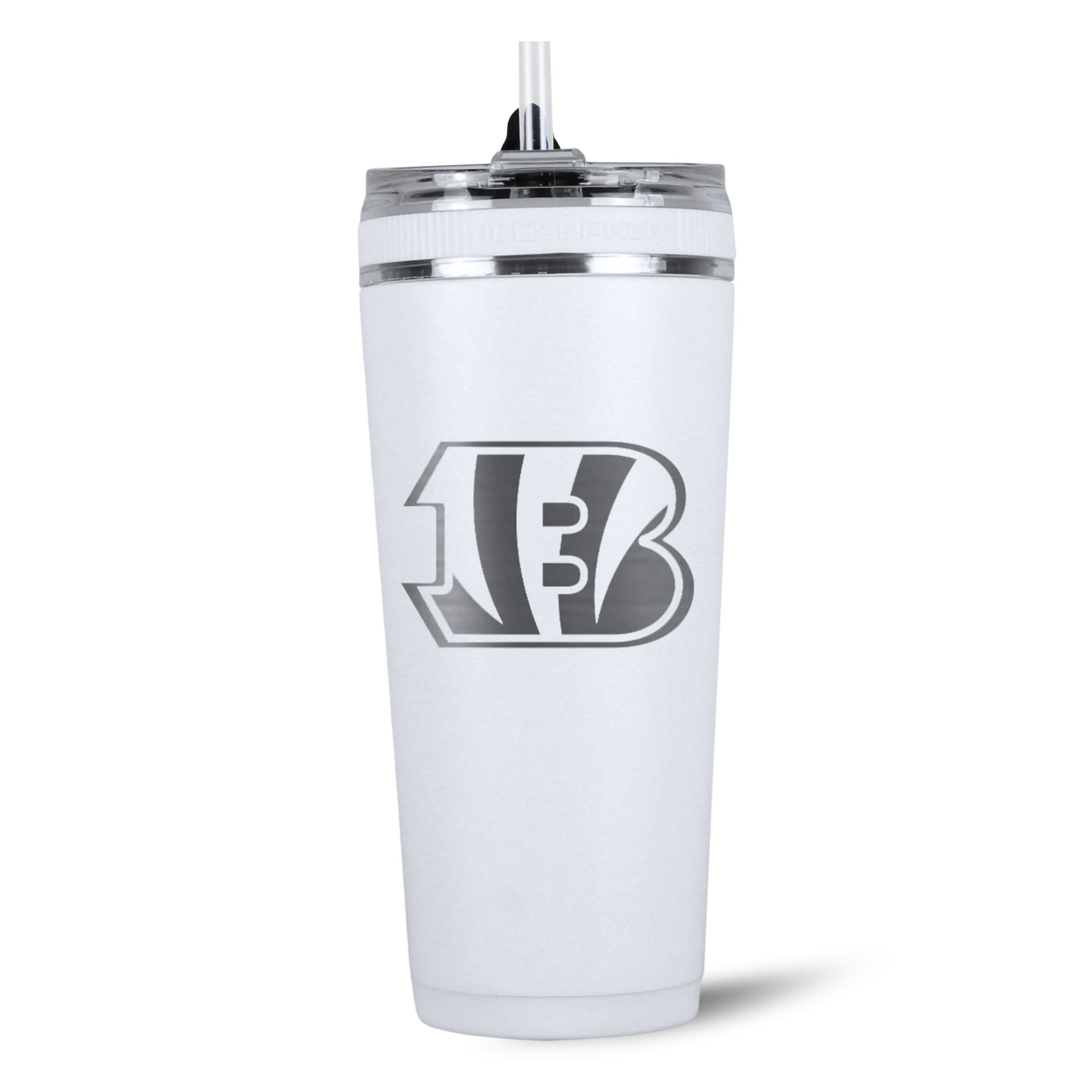 Official Cincinnati Bengals 26oz Insulated Flex Water Bottle - Leakproof Sports Bottle for Gym, Hiking & Tailgating - NFL Licensed Merchandise (White)