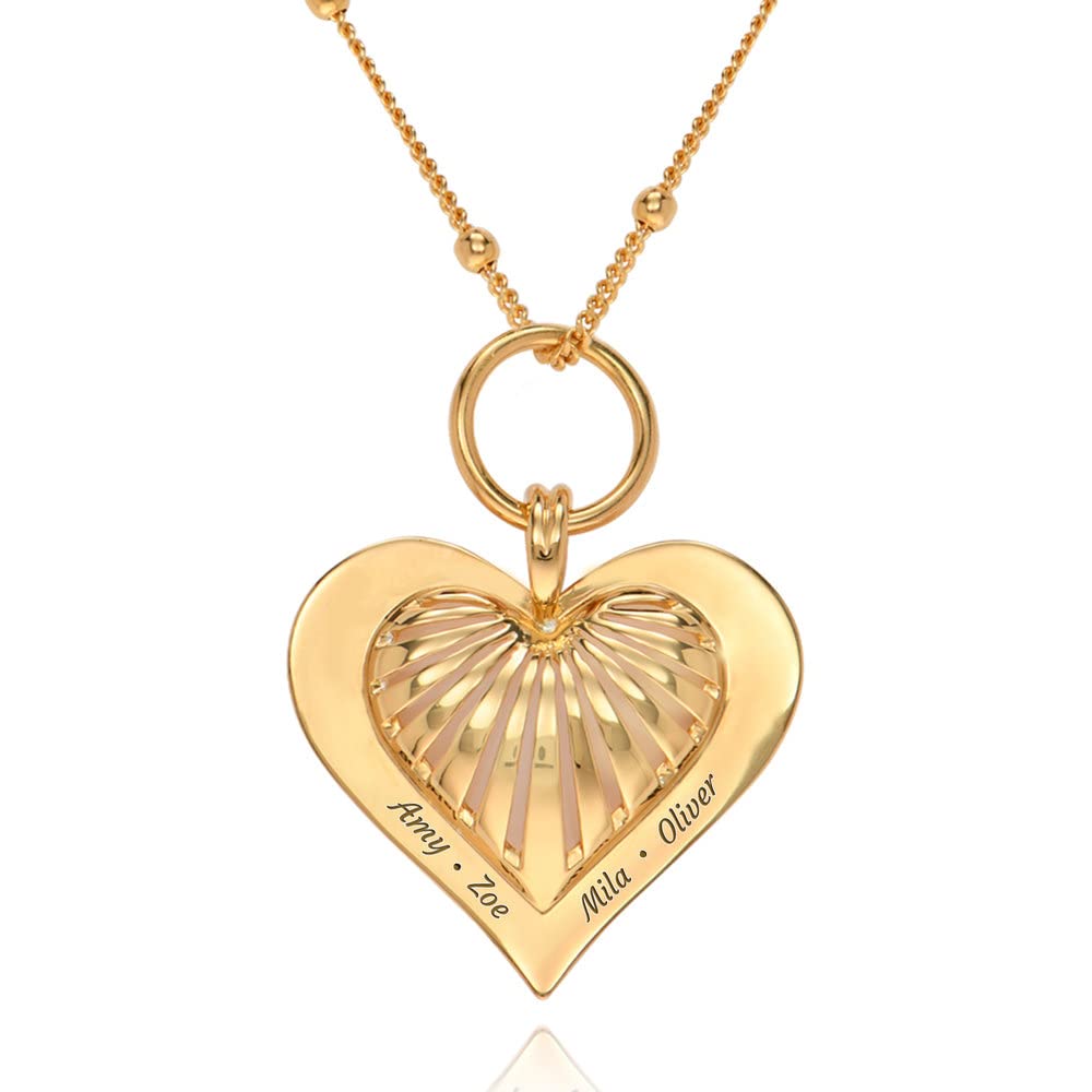 **Personalized 3D Heart Necklace - Custom Engraved Name Jewelry for Women | Sterling Silver, Gold Plated, Rose Gold Options | Perfect Gift for Mother's Day, Birthday, Anniversary | Elegant & Dainty Everyday Wear**    *(场景补充: Ideal for gifting, date nights, weddings, or adding a sentimental touch to your daily style.)*