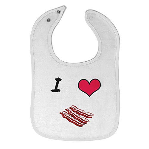 Premium Cotton Baby Bibs & Burp Cloths Set - Adorable Bacon Red Heart Design for Toddlers (Girl & Boy) - Soft, Absorbent & Washable for Feeding Time & Messy Play