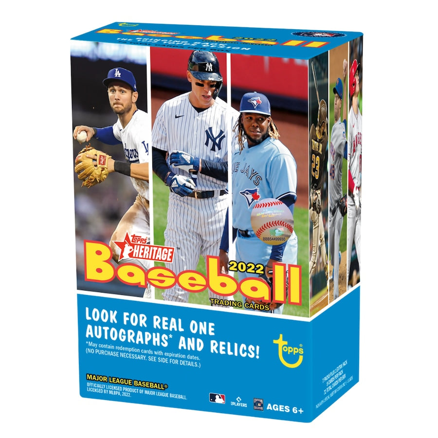 2022 Topps Heritage MLB Baseball Blaster Box - 24 Packs with Exclusive Rookie Cards & Inserts - Perfect for Collectors, Gifts, and Fantasy Baseball Fans