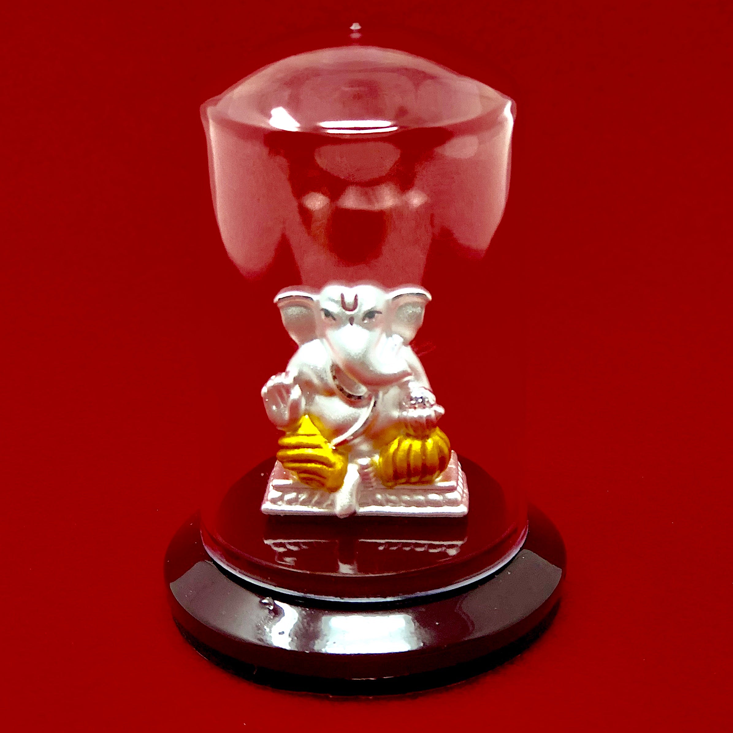999 Pure Silver Ganesha Idol for Home Decor & Spiritual Blessings - Hindu God Statue for Pooja Room, Office Desk & Gift Giving