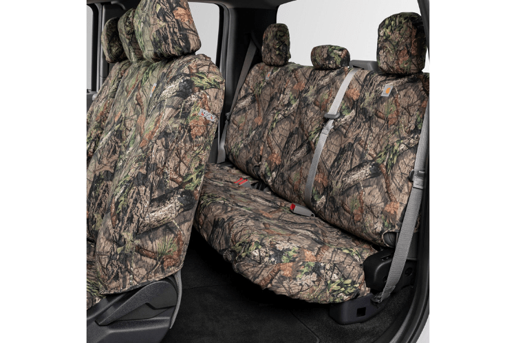 Covercraft SSC8375CAMB Custom Camo Carhartt SeatSaver Rear Seat Covers for 2007-2014 Chevy Silverado 2500HD/3500HD Trucks - Durable Mossy Oak Camouflage Design for Hunting & Outdoor Adventures