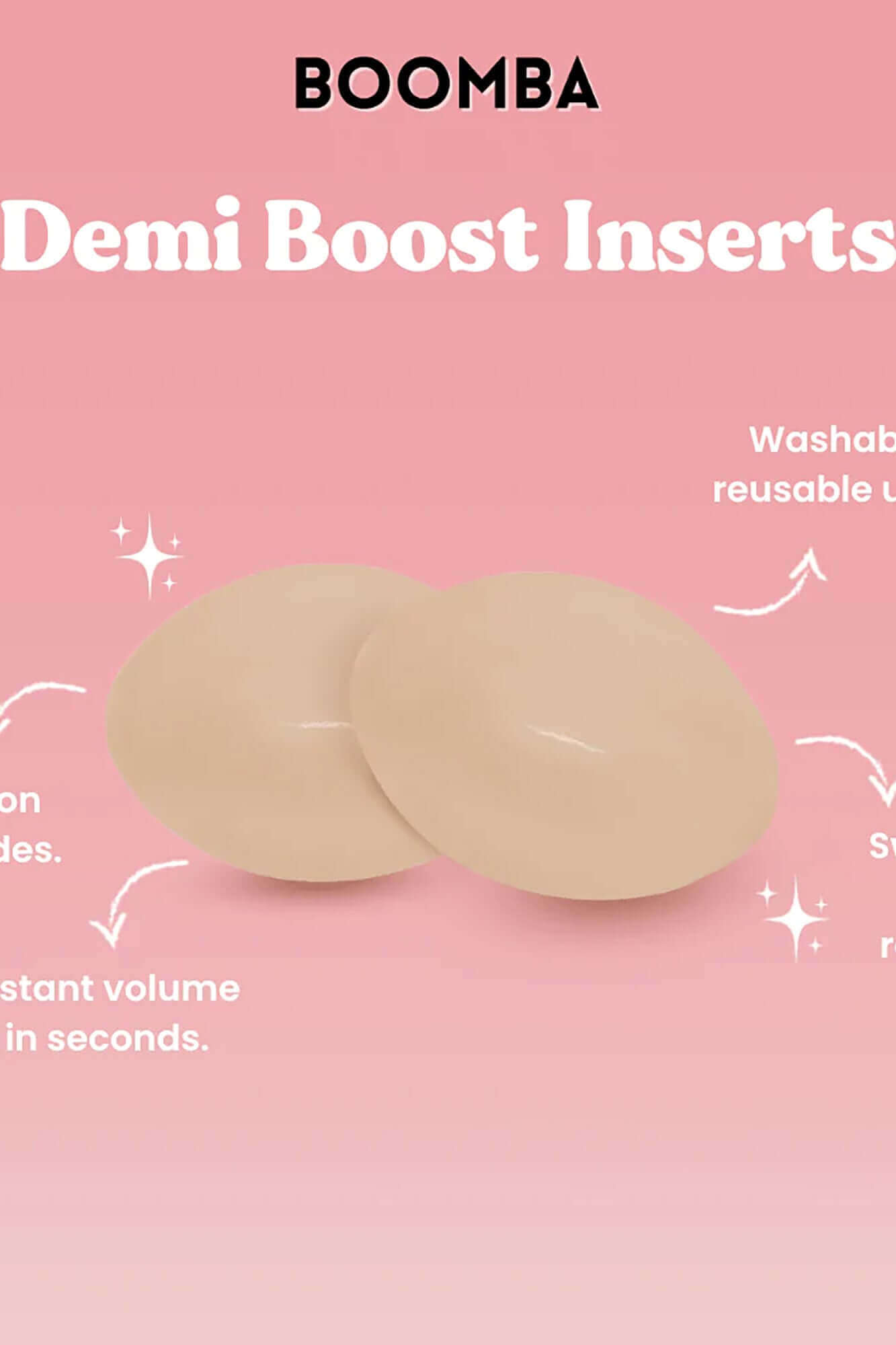 Demi Boost Inserts for Women - Comfortable Shoe Insoles for Heel Pain Relief & Arch Support - Perfect for Running, Walking & Work Shoes