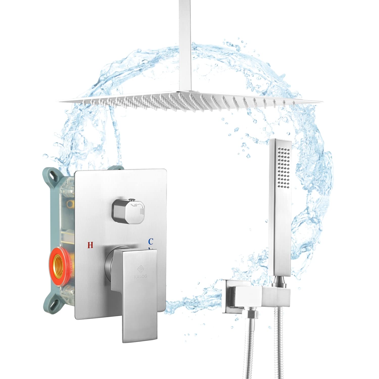 Premium Brass Rain Mixer Shower System with Multi-Function Jets & 12