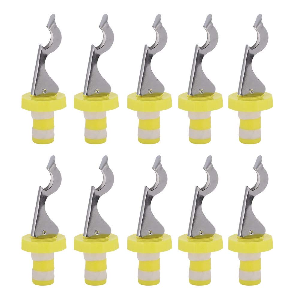 10-Pack Universal Manual Wine Bottle Stoppers - Vacuum Sealed Wine Preserver Plugs for Red/White Wine - Bar & Kitchen Accessories (Ideal for Home, Parties & Restaurants)