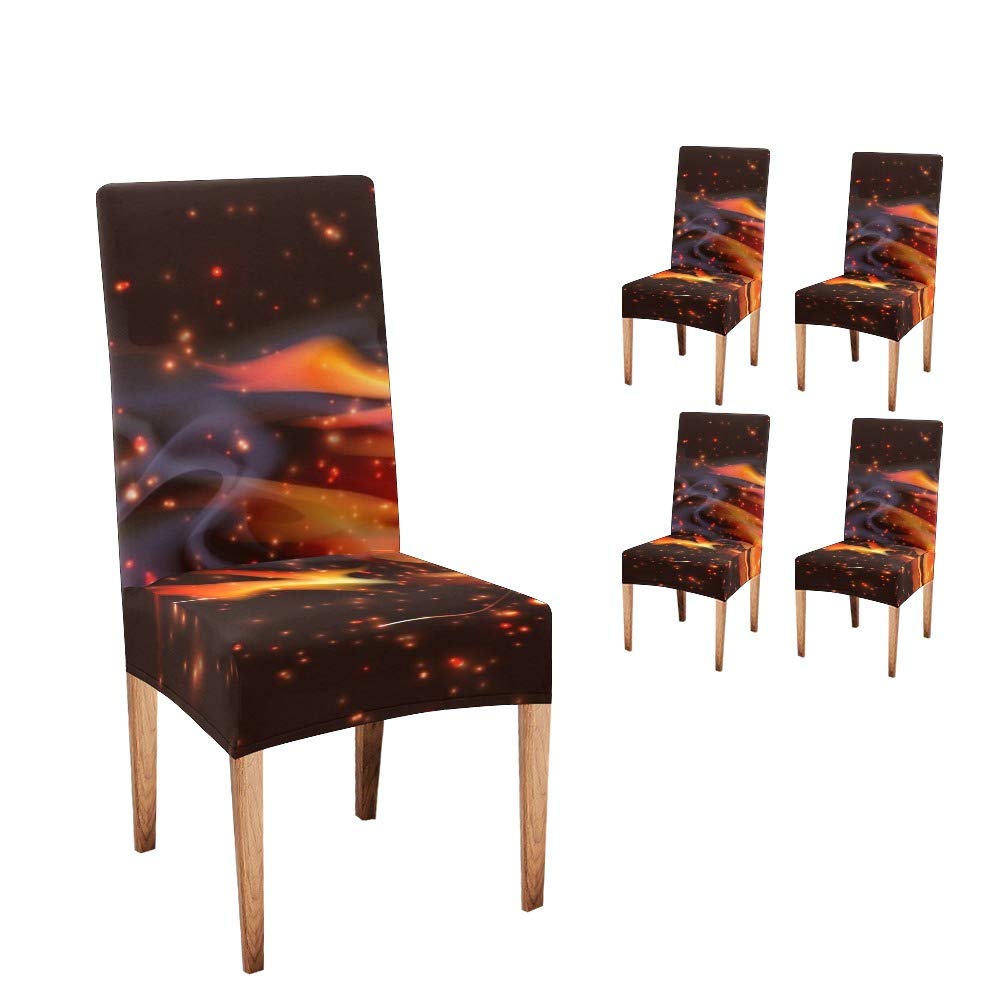 Premium CUXWEOT Dining Chair Covers - Set of 4 Washable Slipcovers for Baseball, Speeding & Party Decor | Spill-Proof Seat Protectors for Kitchen, Restaurant & Home Events
