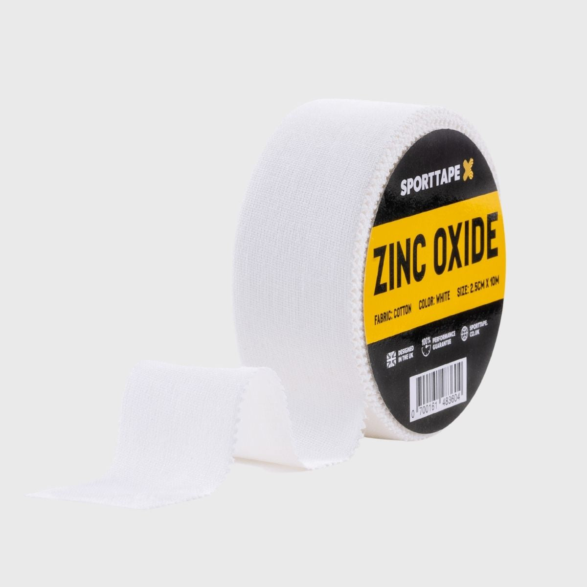 SportTape Zinc Oxide Tape White 2.5cm x 10m - Premium Athletic Support for Joints & Muscles - Ideal for Sports, Injury Prevention & Recovery