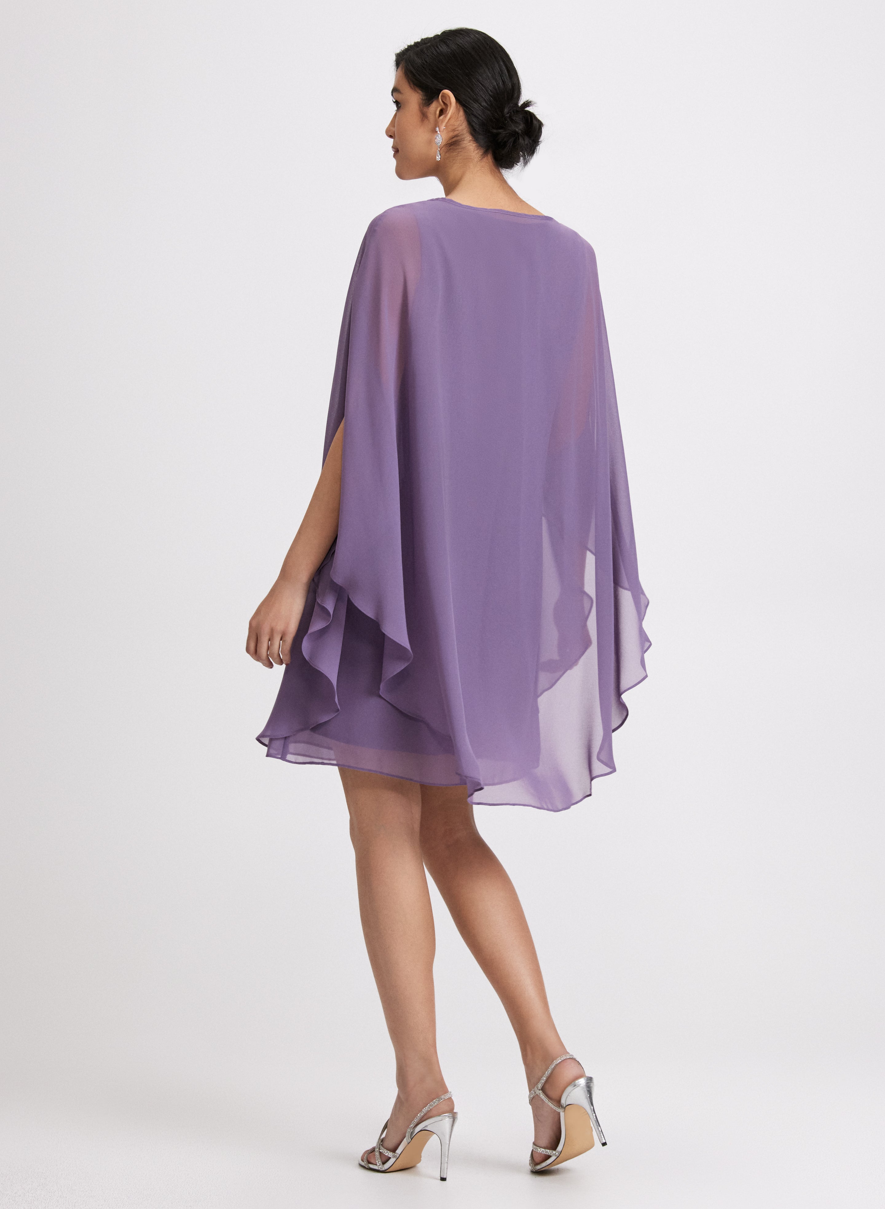 Elegant Crystal Embellished Evening Dress with Capelet Jacket Set - Perfect for Prom, Wedding & Formal Events