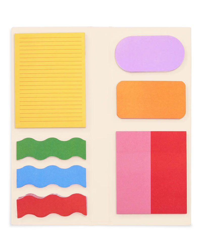 Colorful Sticky Note Shapes Folio - Self-Adhesive Memo Pads for Office, School & Home Organization - Perfect for Notes, Reminders & Planning