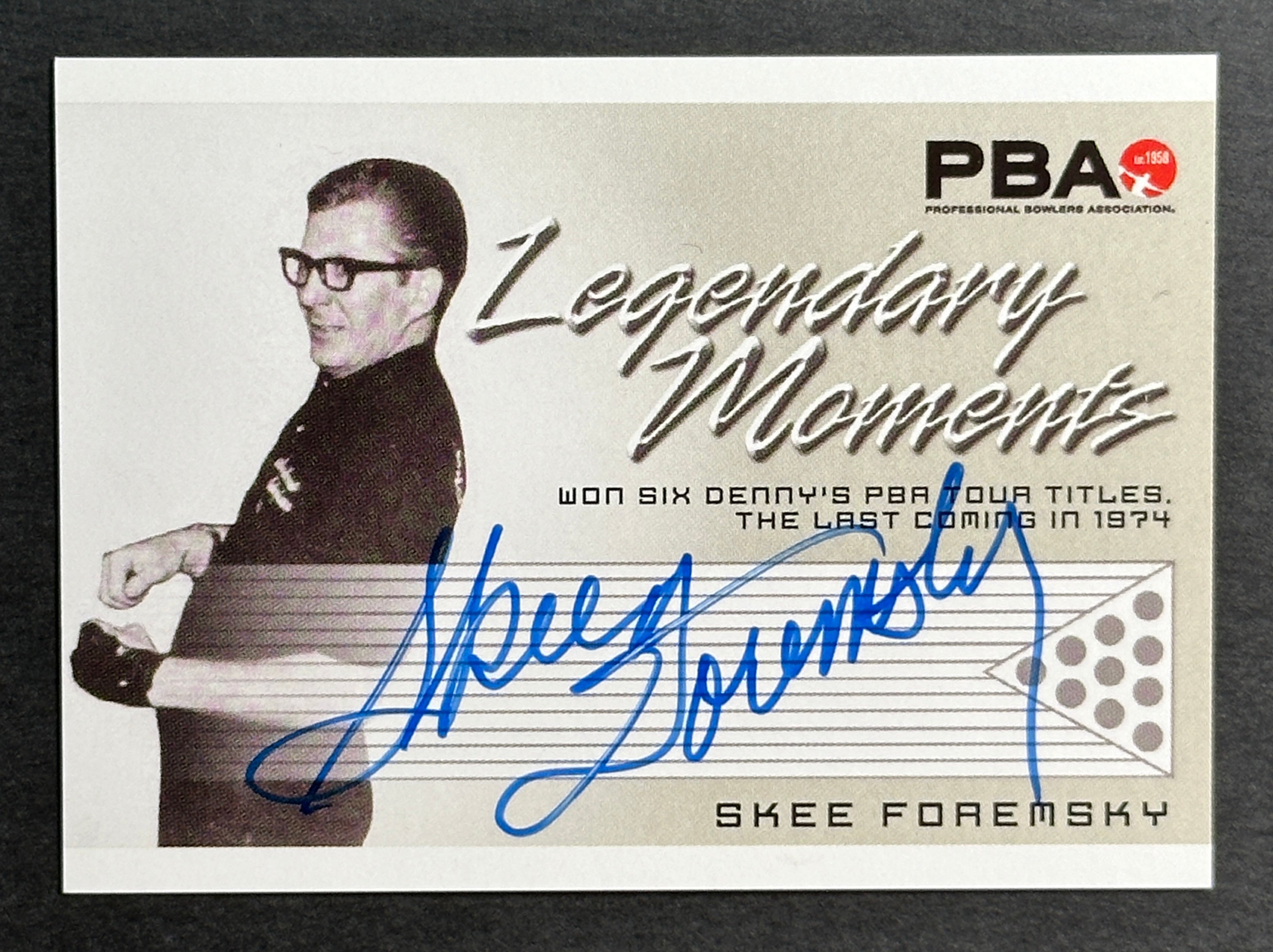 2008 Rittenhouse PBA Legendary Moments Autographed Bowling Card - Skee Foremsky - Collectible Sports Memorabilia for Bowling Fans & Card Collectors