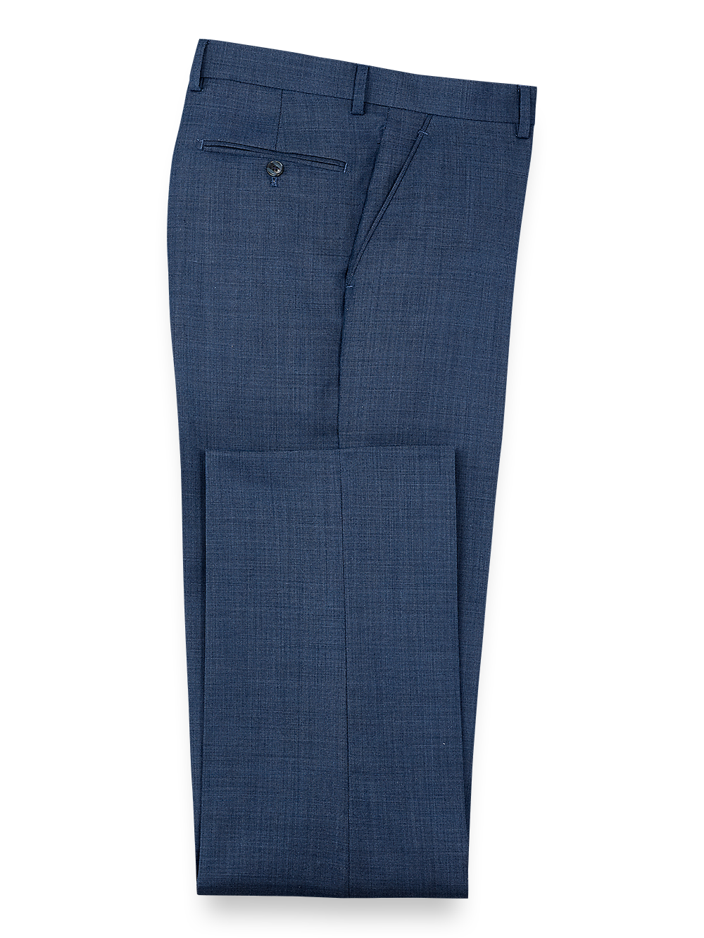 Premium Sharkskin Flat Front Dress Pants for Men - Navy Blue Slim Fit Business Casual Trousers - Perfect for Office, Weddings & Formal Events