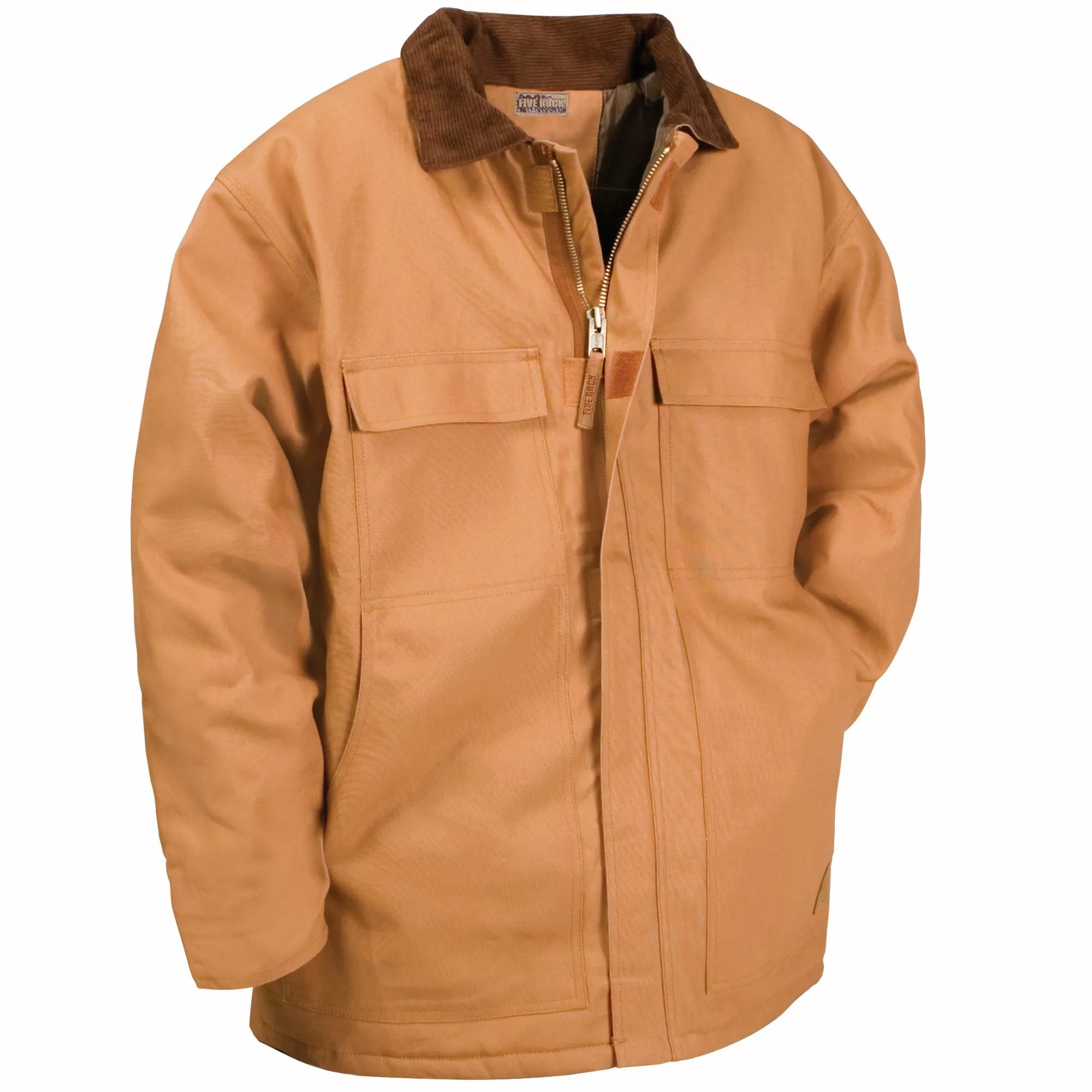 FIVE ROCK® Men's Heavy Duty Insulated Chore Coat - Warm Winter Work Jacket for Outdoor Labor, Farming & Construction - Water Resistant & Windproof