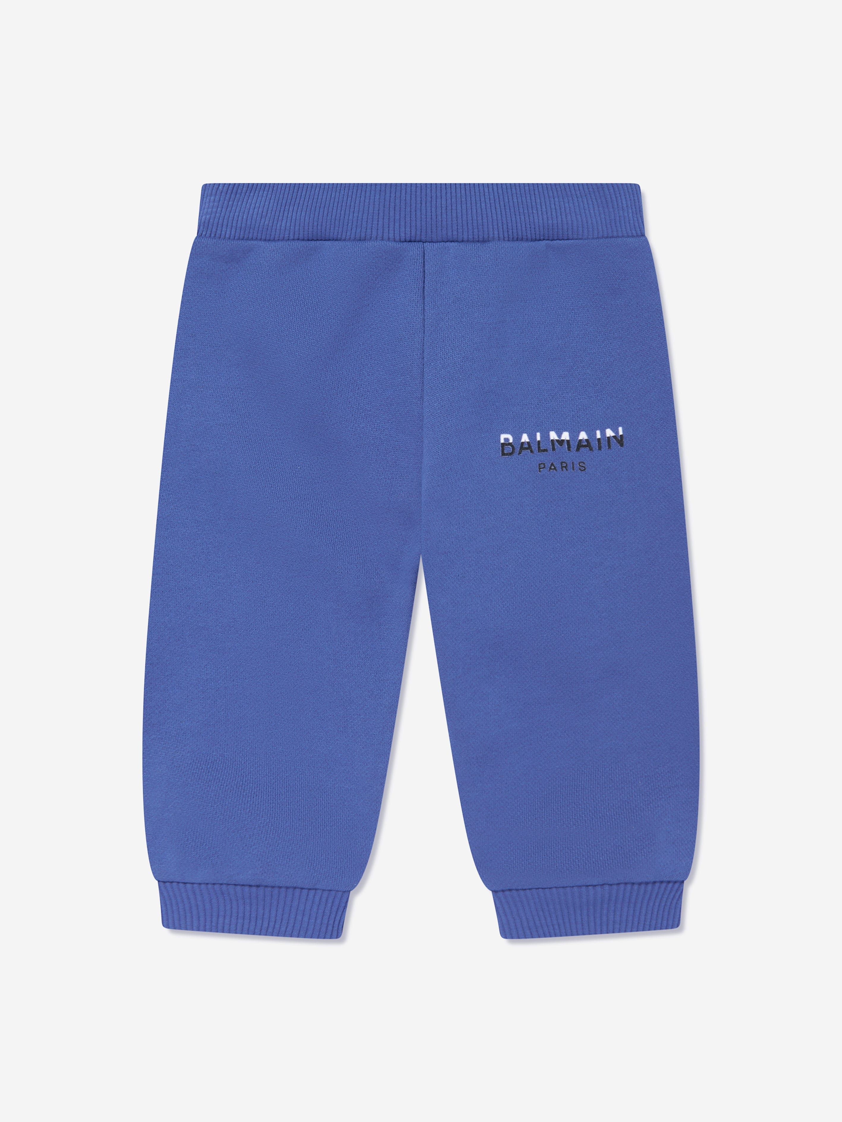 Balmain Baby Boys Logo Joggers - Blue Cotton Jogging Pants for Toddlers | Comfortable Casual Wear for Playdates & Outings