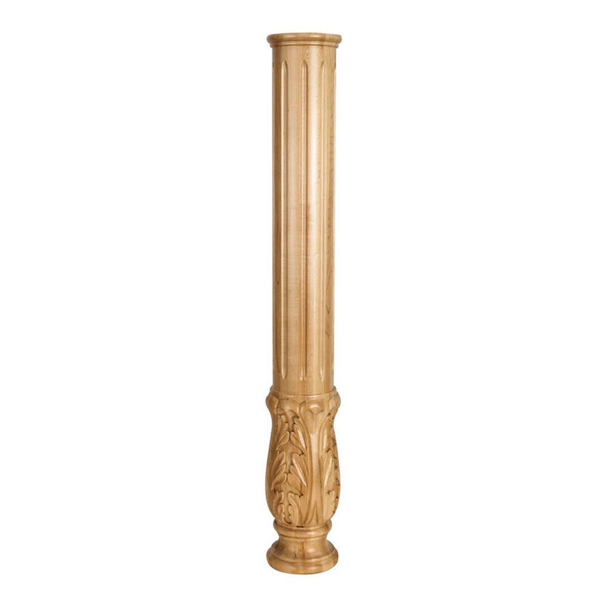 Hardware Resources Alder Acanthus Fireplace Column - Elegant Wooden Mantel Surround for Indoor Fireplace Decor - Perfect for Living Room, Bedroom, or Cabin Fireplace Upgrade