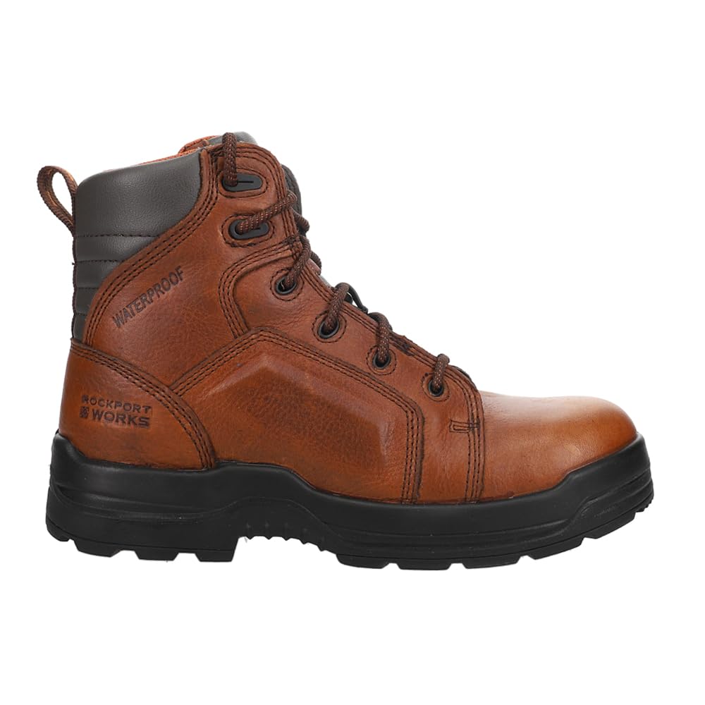 Women's 6-Inch Composite Toe Work Safety Shoes - Comfortable & Durable Brown Work Boots for Construction, Warehouse & Outdoor Jobs