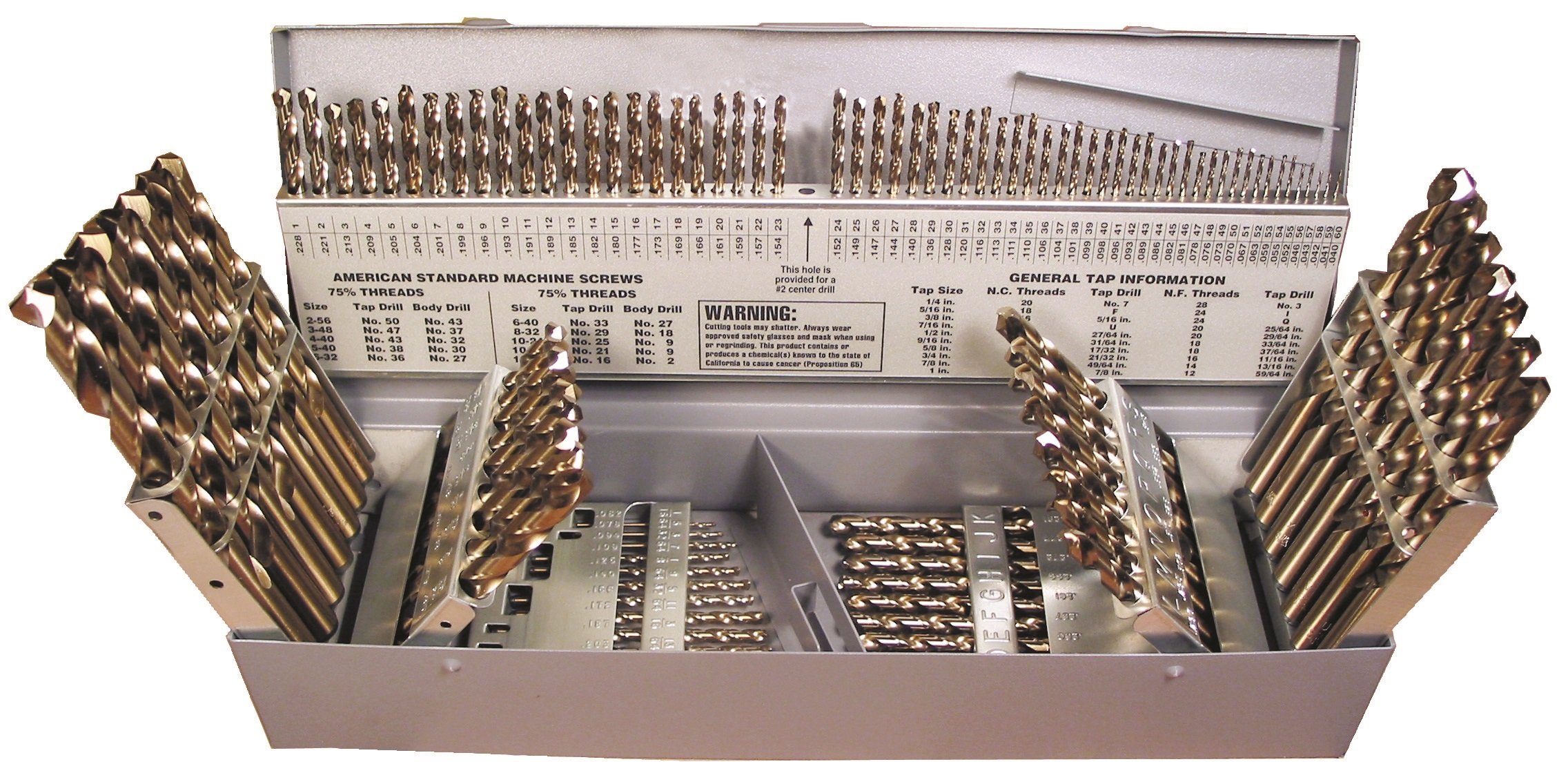 Norseman 69280 115-Piece 135° Split Point Cobalt Jobber Drill Bit Set with Gold Finish – Premium Viking Drill & Tool for Metalworking, Woodworking & DIY Projects