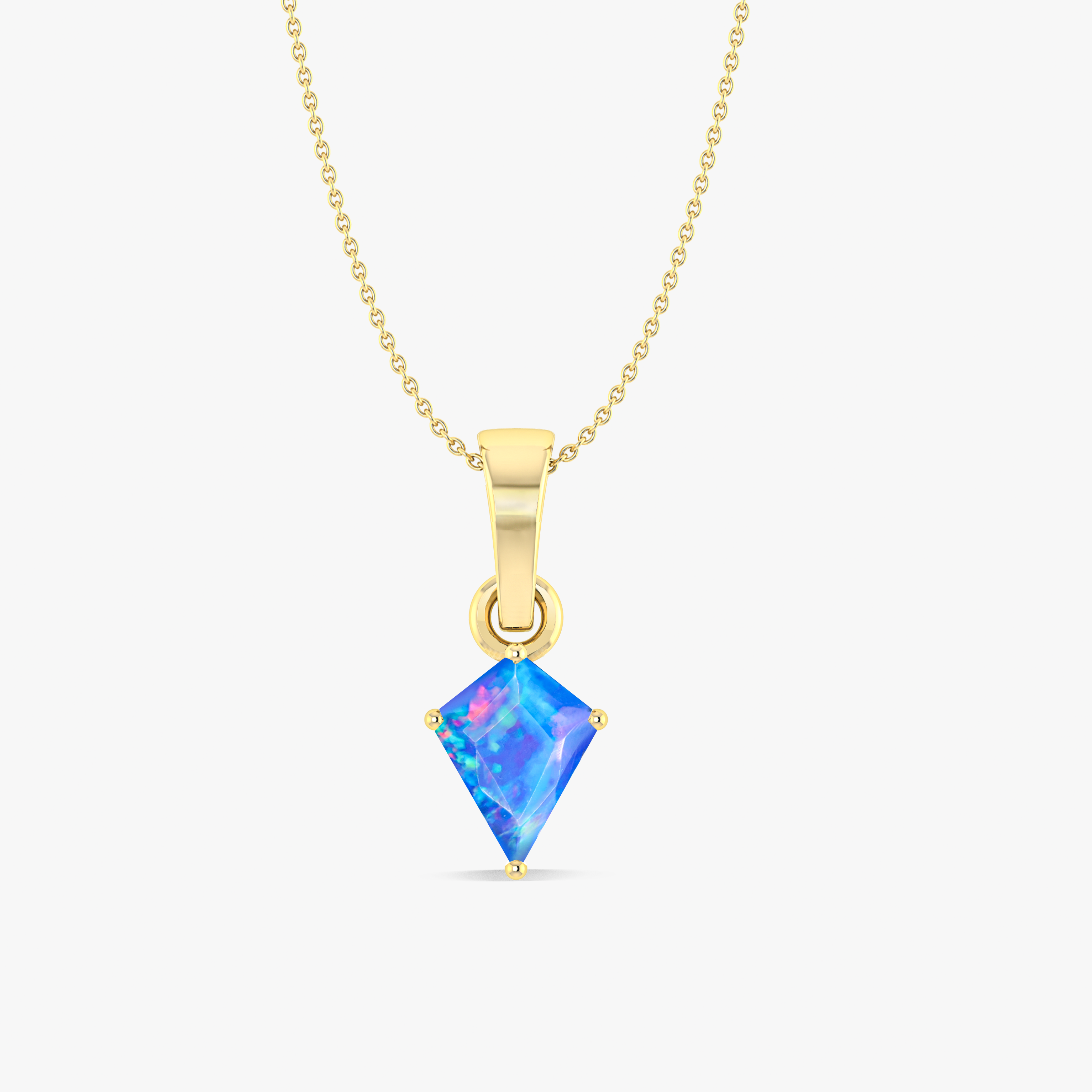 Blue Opal Kite Gemstone Pendant Necklace for Women - Elegant Healing Crystal Jewelry Gift for Birthday, Anniversary & Special Occasions