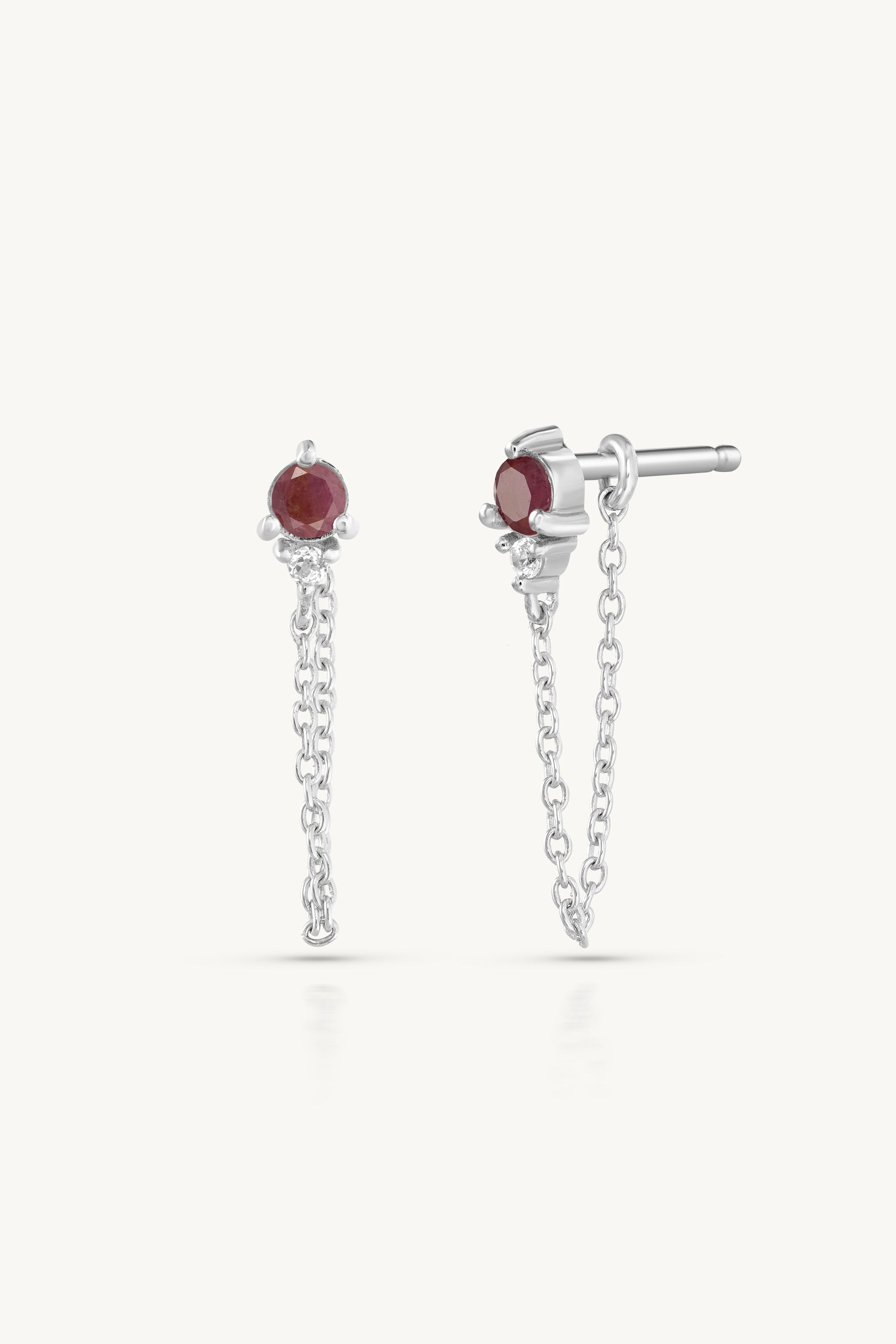 July Birthstone Silver Stud Earrings - Genuine Ruby Gemstone Jewelry for Women - Perfect for Birthdays, Anniversaries & Special Occasions