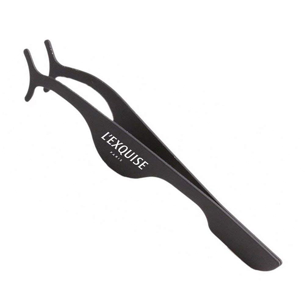 Professional Magnetic False Eyelash Applicator & Remover - Stainless Steel Multifunction Eyelash Tweezers for Extensions | Perfect for Salon, Home Use & Makeup Artists | L'Exquise Paris Black Eyelash Tool Kit