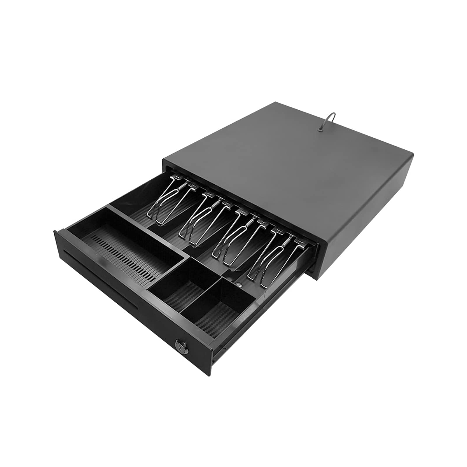 Heavy Duty 4-Grid 3-Gear POS Cash Drawer with Money Tray & Lock - RJ11 Interface for Smart POS System - Ideal for Retail Stores, Restaurants and Business Cash Management