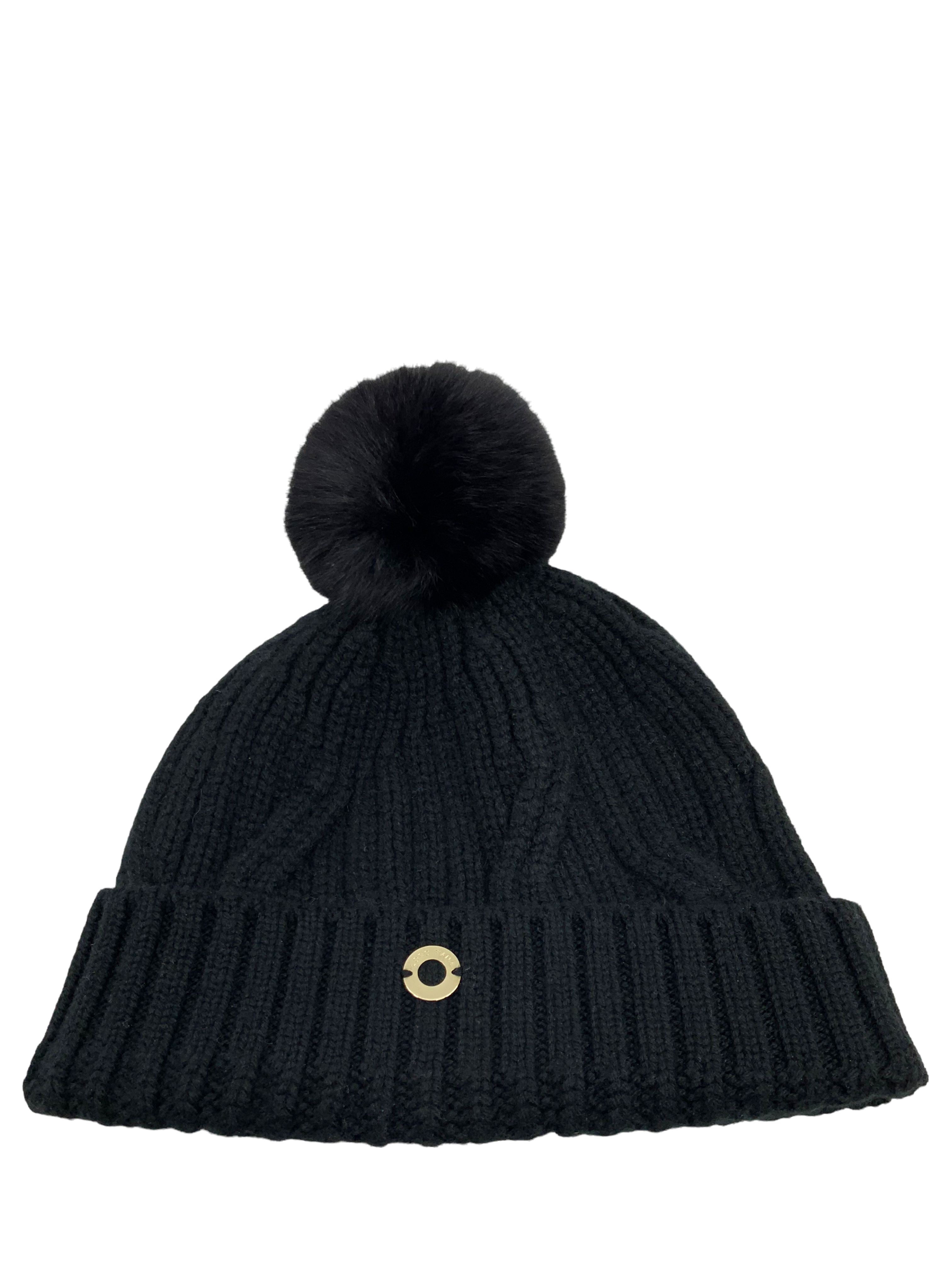 Luxury Loro Piana Baby Cashmere & Chinchilla Pompon Beanie Hat for Women - Soft Winter Hat for Cold Weather, Outdoor Activities & Fashion Accessory