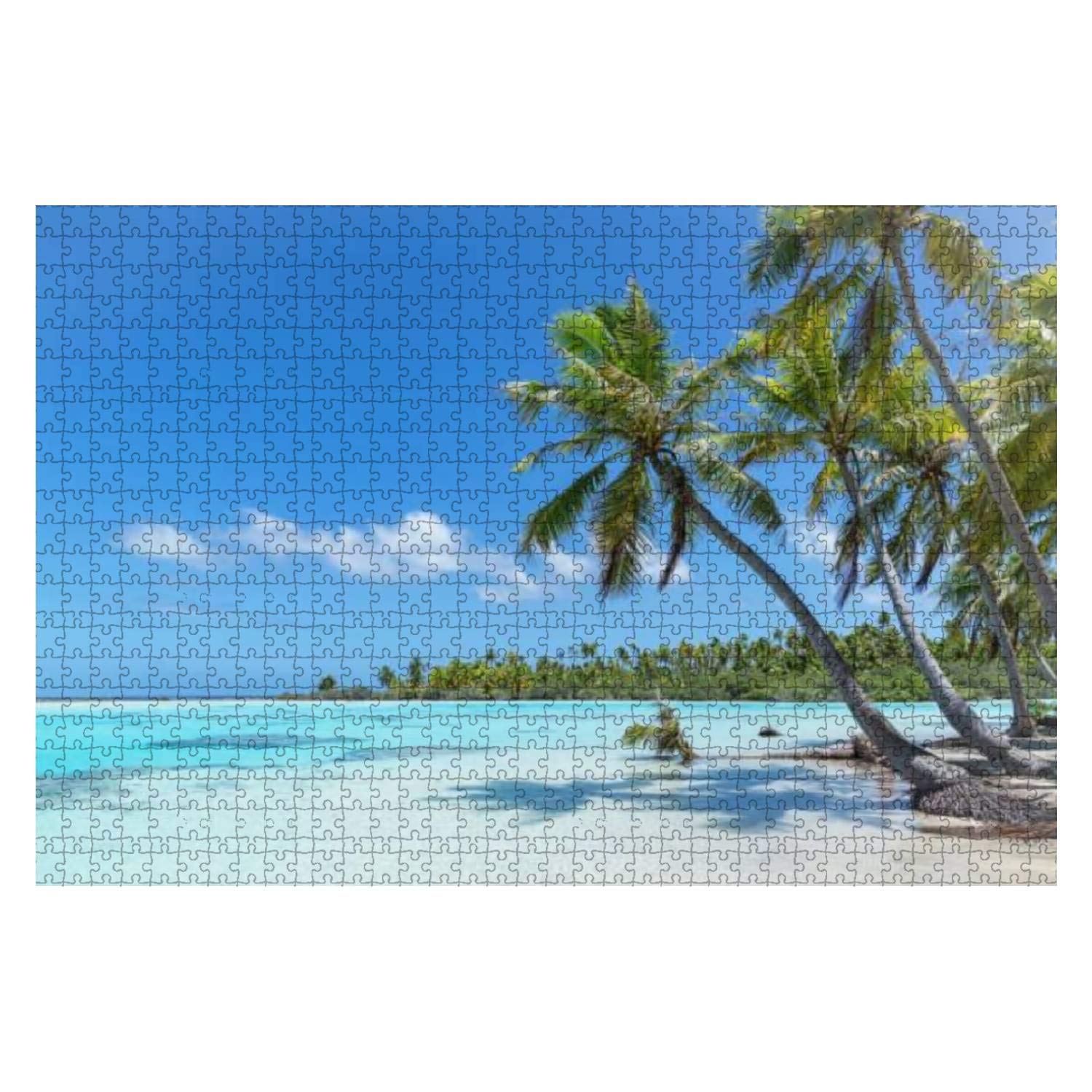 1000-Piece Wooden Jigsaw Puzzle - Teahatea Fakarava French Polynesia Atoll Beach Scenery - Beautiful Landscape Puzzle for Adults & Kids - Educational Brain Teaser & Stress Relief Game - Perfect for Family Game Night, Classroom Activities & Relaxation Therapy
