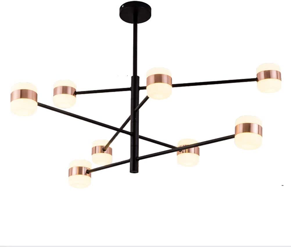 Nordic Black LED Sputnik Chandelier - Adjustable Height for Living Room & Bedroom