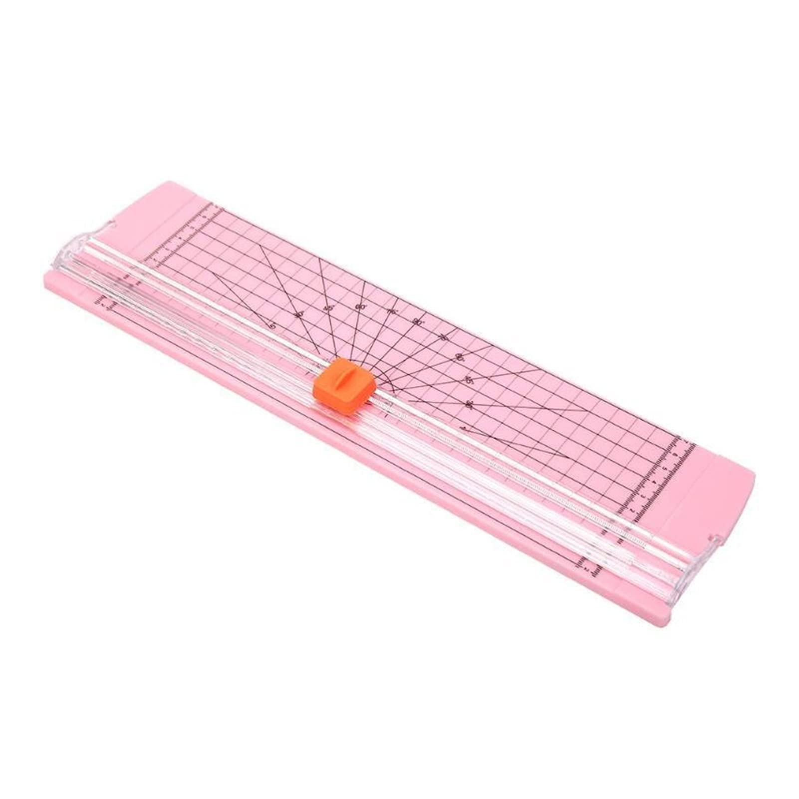 Pink Paper Cutter Machine - Office Trimmer for DIY, Scrapbooking, Photo & Composite Paper Cutting - Sharp Blades for Crafting, School & Office Use