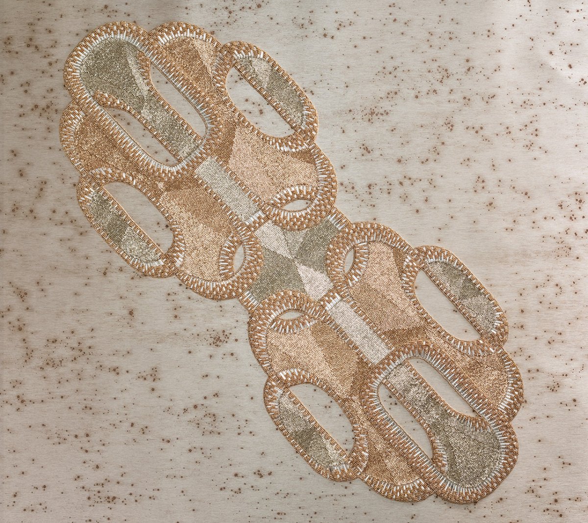 Gold & Silver Palisade Runner - Non-Slip Kitchen Rug for Hardwood Floors, Perfect for Entryway, Hallway, and Bathroom Use