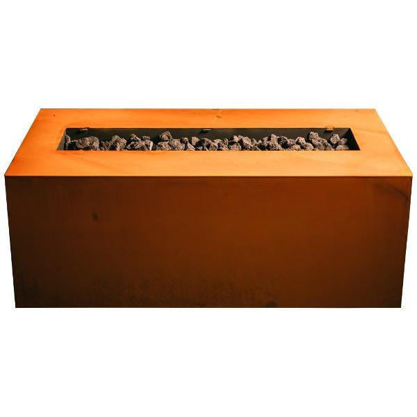 72-Inch Linear Fire Pit for Outdoor Patio - Modern Stainless Steel Gas Fire Pit with Lava Rocks - Perfect for Backyard, Garden, and Poolside Gatherings