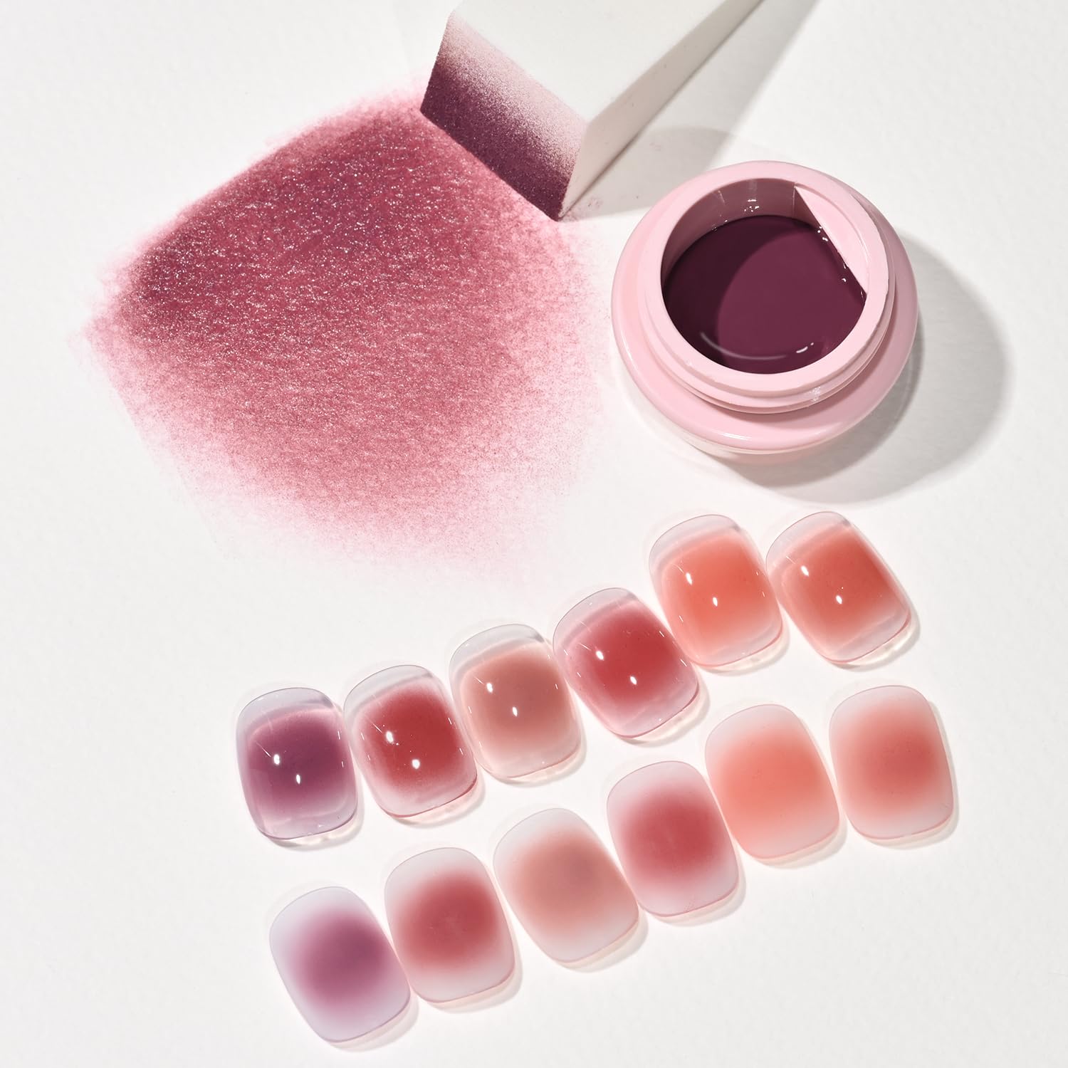 GAOY Sponge Gel Nail Polish Set - 6pcs Ombre Nail Sponges for DIY Blush Nails & Color Blending | Create Stunning Nail Gradients at Home | Perfect for Salon-Quality Manicures, Party Nails & Nail Art Enthusiasts