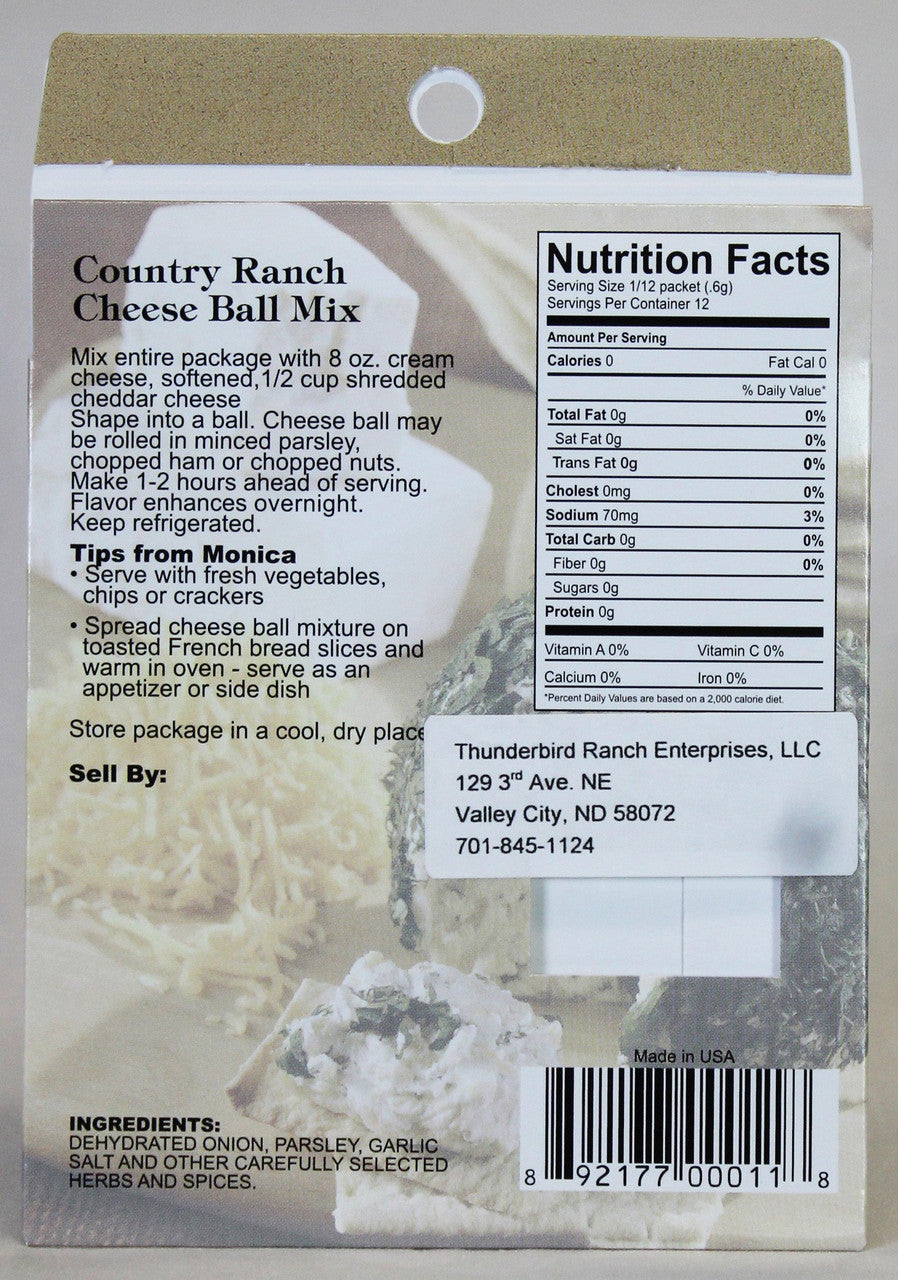 Country Ranch Cheese Ball Mix - Easy Homemade Party Appetizer for Holidays, Gatherings & Snacking