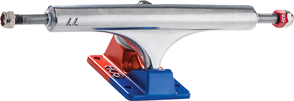 Ace AF1 77/9.5 Polished/Anodized Blue & Orange Skateboard Trucks (Set of 2) - Premium Skateboard Parts for Smooth Riding & Tricks at Skate Parks & Streets