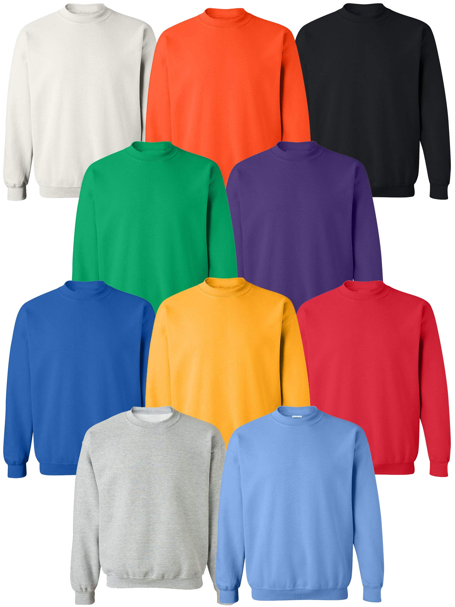 Tee Miracle Multipack 18000 Bundle - Unisex Bulk Crewneck Sweatshirts (3, 6, 10 Pack) - Plain Comfortable Sweatshirts for Men & Women - Perfect for Casual Wear, Work Uniforms & Group Events