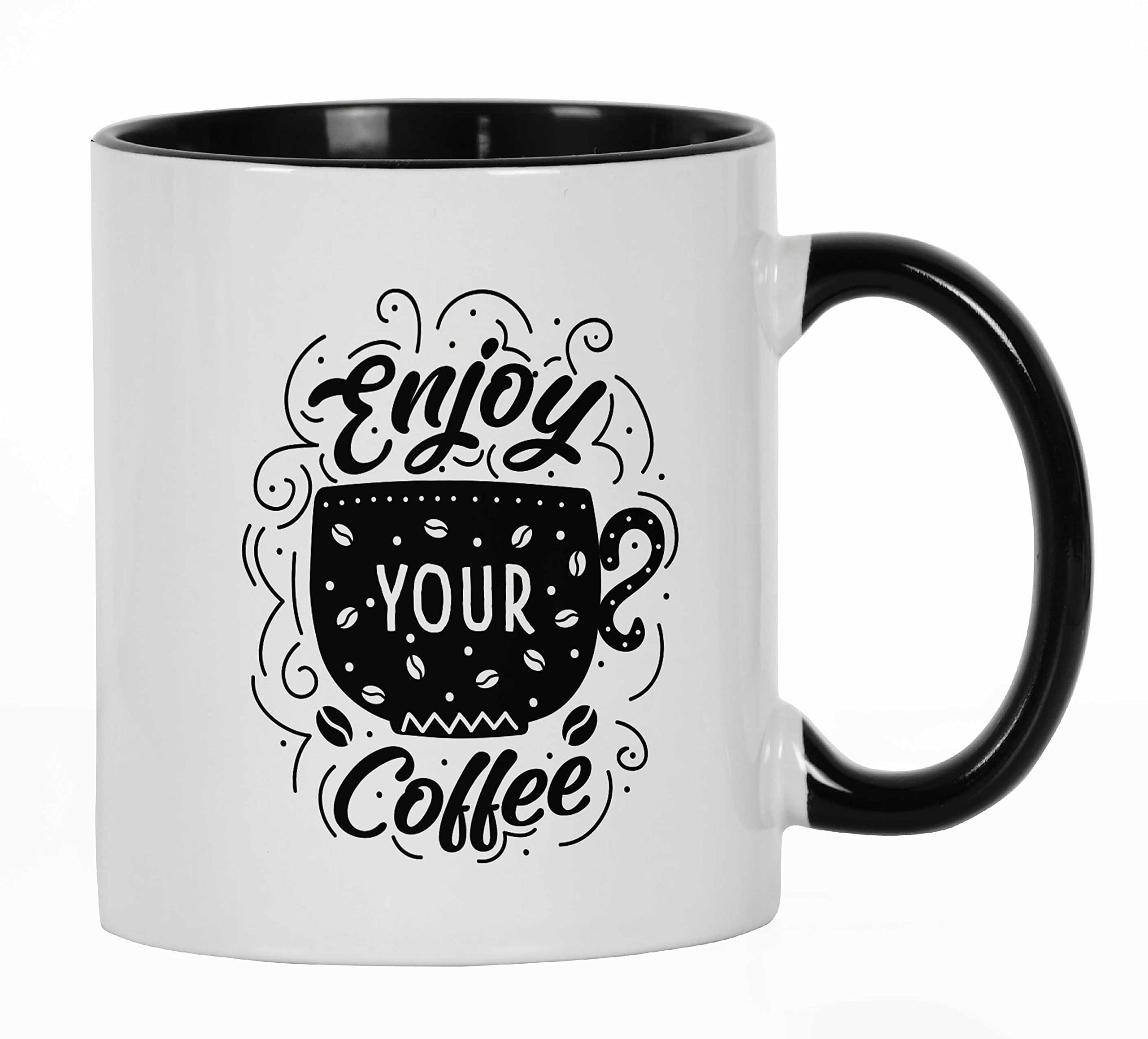 11 Oz Ceramic Coffee Mug - Funny Novelty Gift for Coffee Lovers, Perfect for Brides - Black (AJ) - Ideal for Home, Office & Gifts